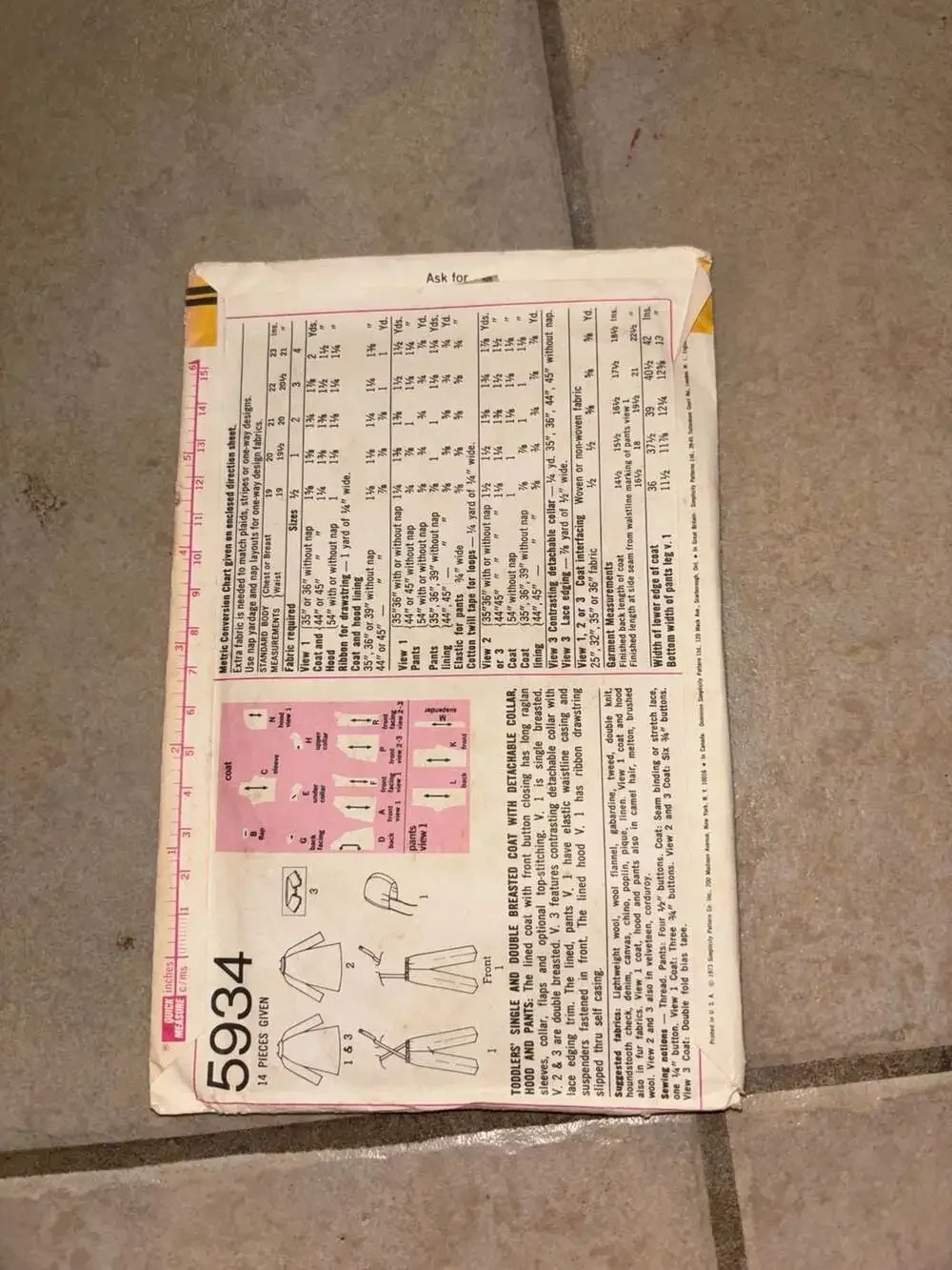 Simplicity vintage 5934